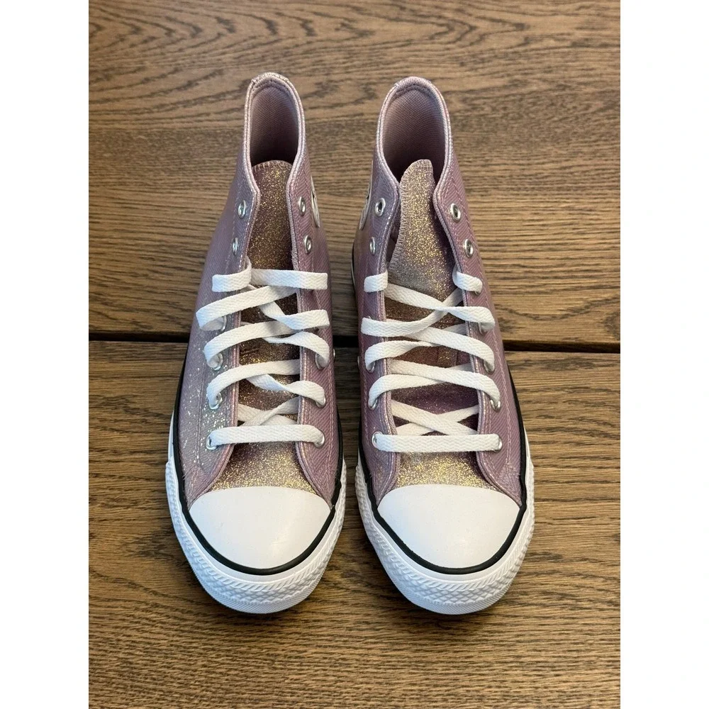 Converse Chuck Taylor All Star High Top Pink Glitter Sneakers Kids Size 6